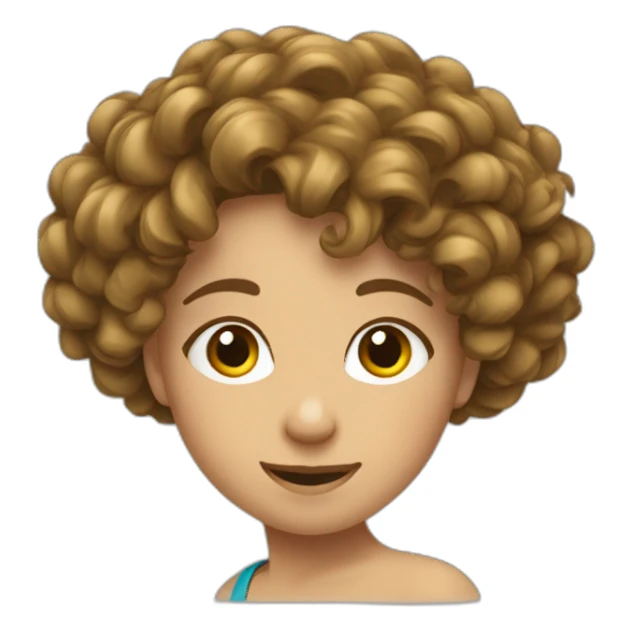 Une fille au cheveux bouclés qui dab sticker