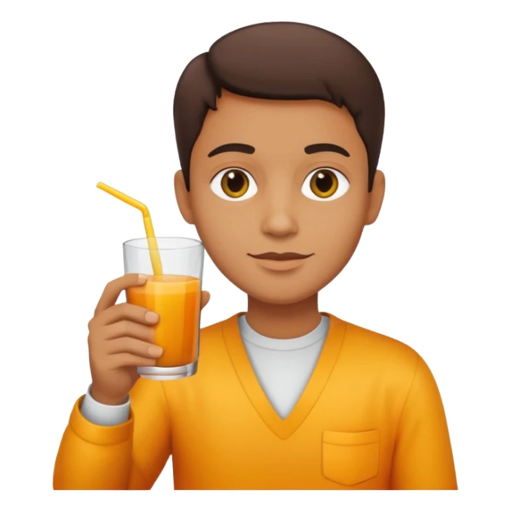 juice, colors yellow,orange,forest fruits, person sticker