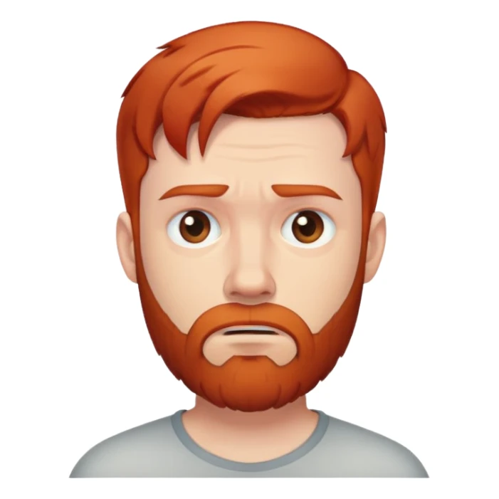 upset male with short red hair and beard sticker