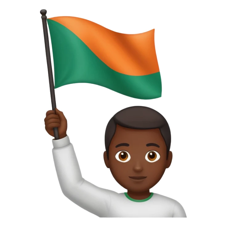 Black person holding up Niger flag  sticker