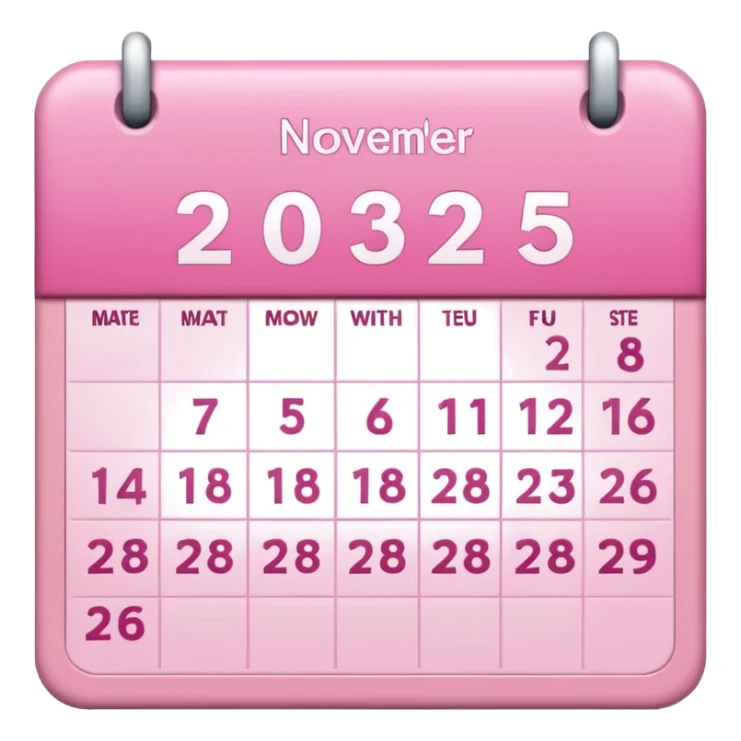 pink calendar of november 2025 sticker