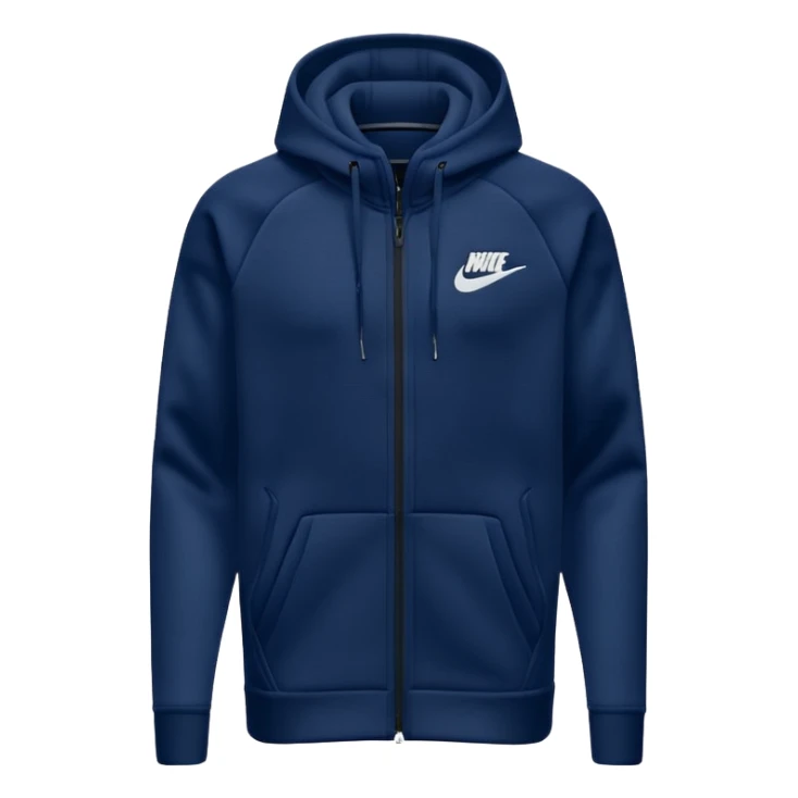 Dark blue nike tech fleece hoodie. sticker