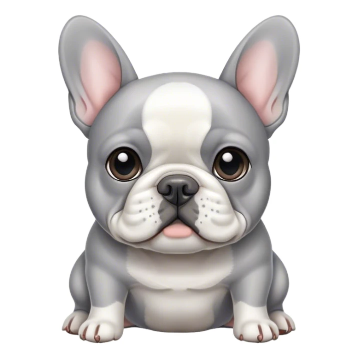 perro bulldog frances blanco con manchas gris sticker