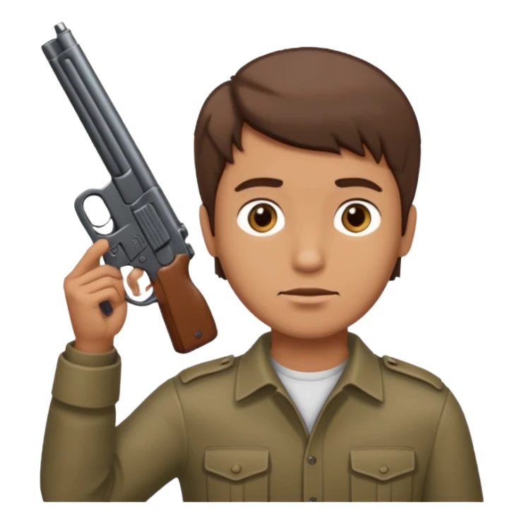 Man with gun to his head sticker