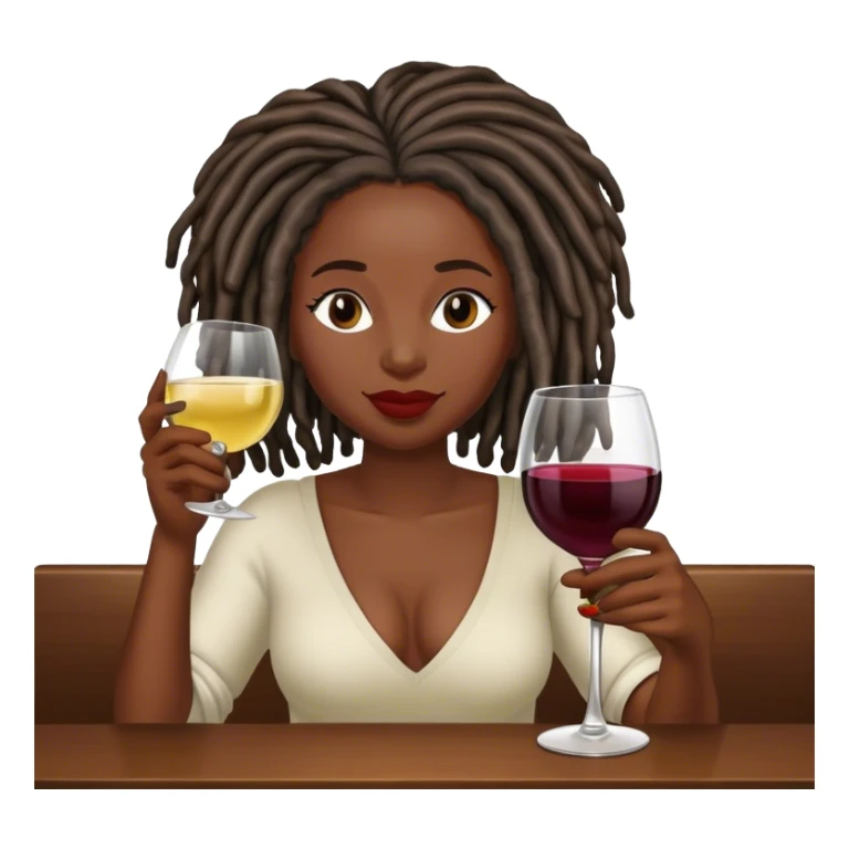 Black woman with locs wine sticker