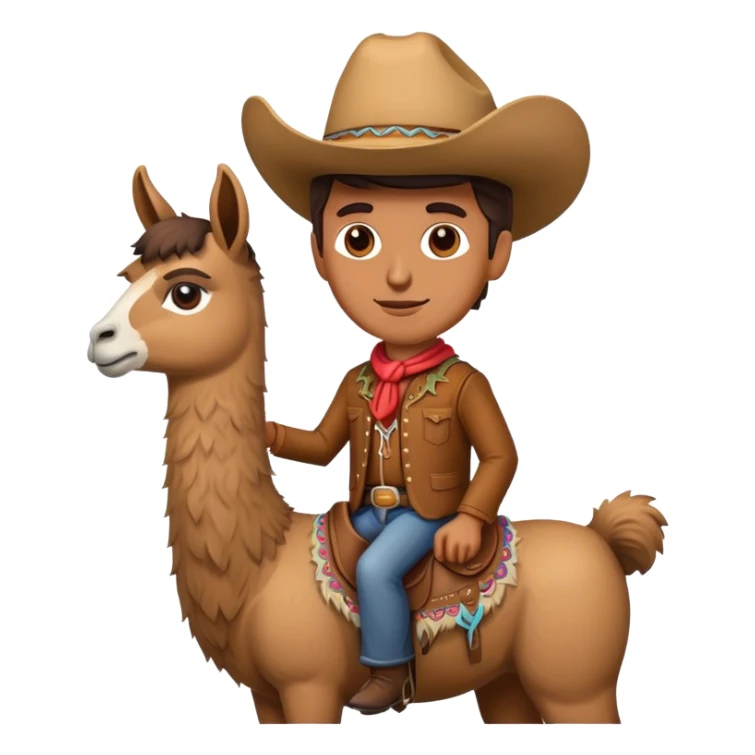 An emoji of an argentinian cowboy on a llama sticker