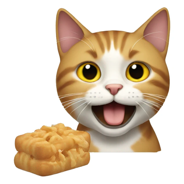 a cat eating kibb sticker