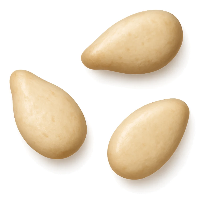 three sesame seeds, realistic, detailed sticker