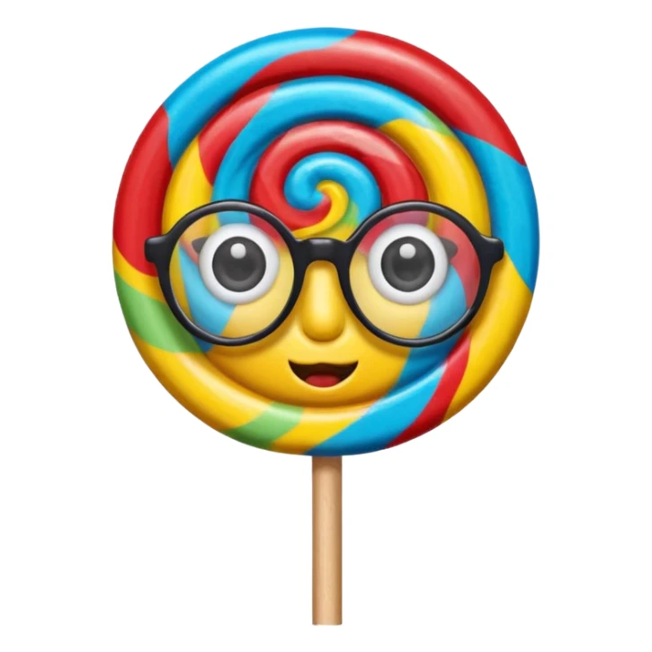 lollipop with eyes and glassess sticker