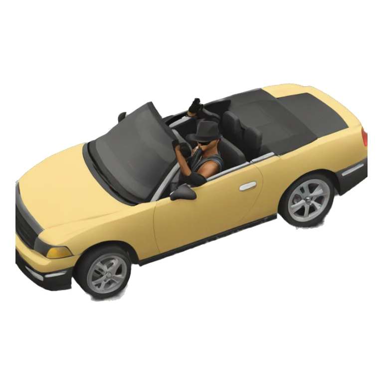 a bandit from GTA rides in a convertible sticker