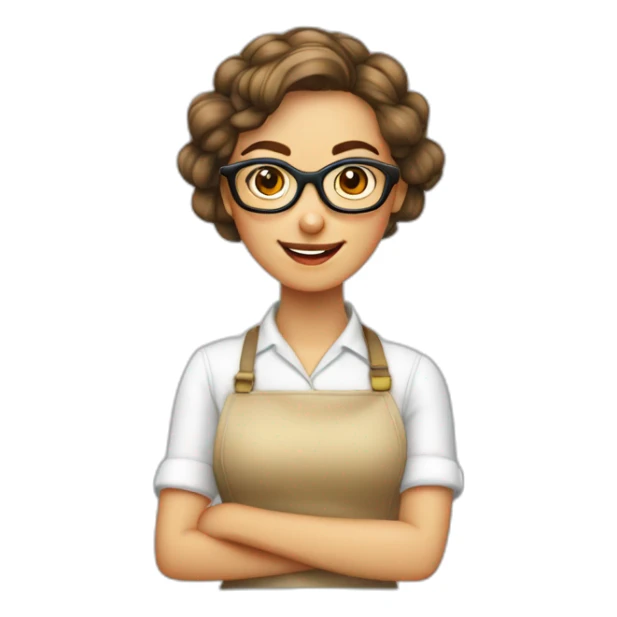 Bakers  mujer pelo corto y lentes  sticker