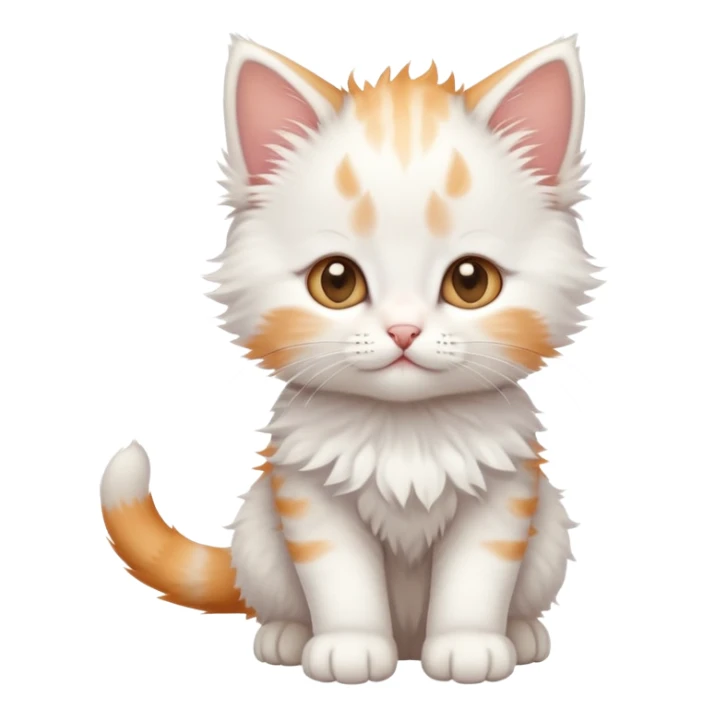 White kitten with some ginger on its head full body photo sticker