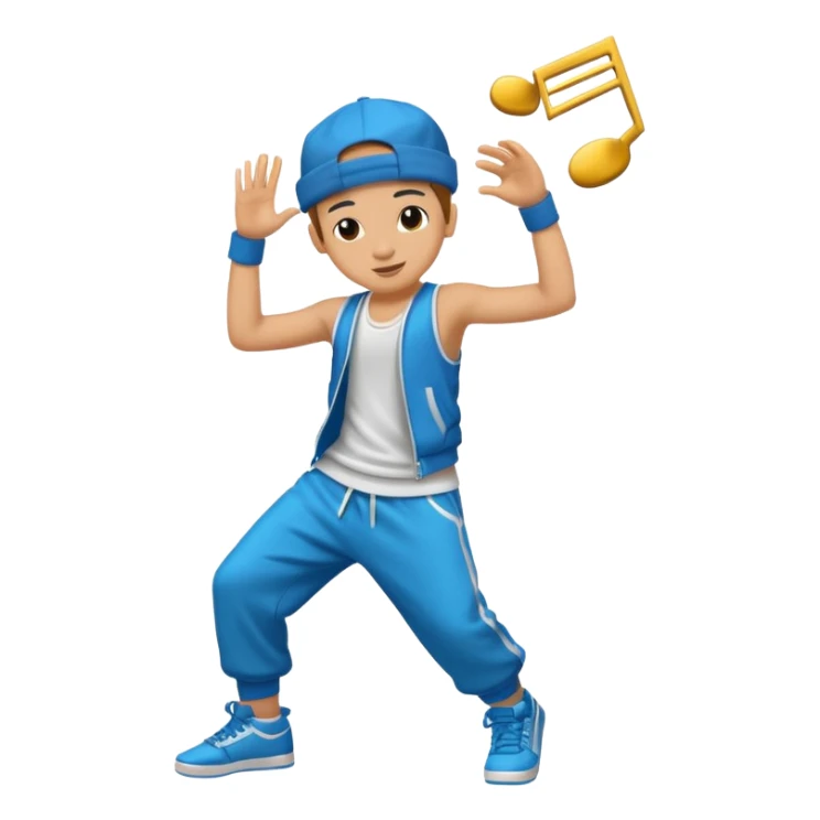 street dancer boy with music item sticker