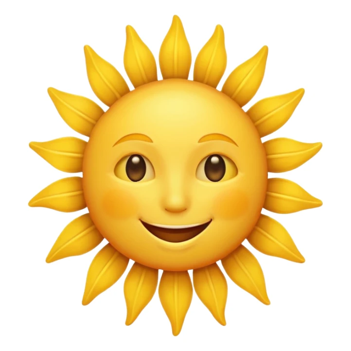smiling sun emoji, simple and cheerful sticker