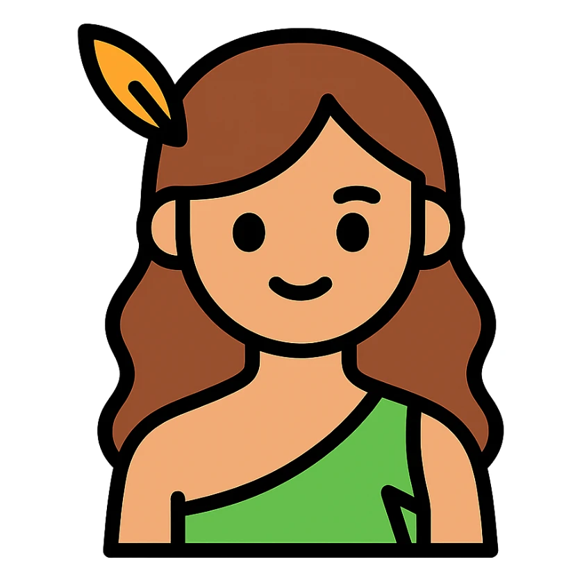 simple icon of a jungle girl sticker