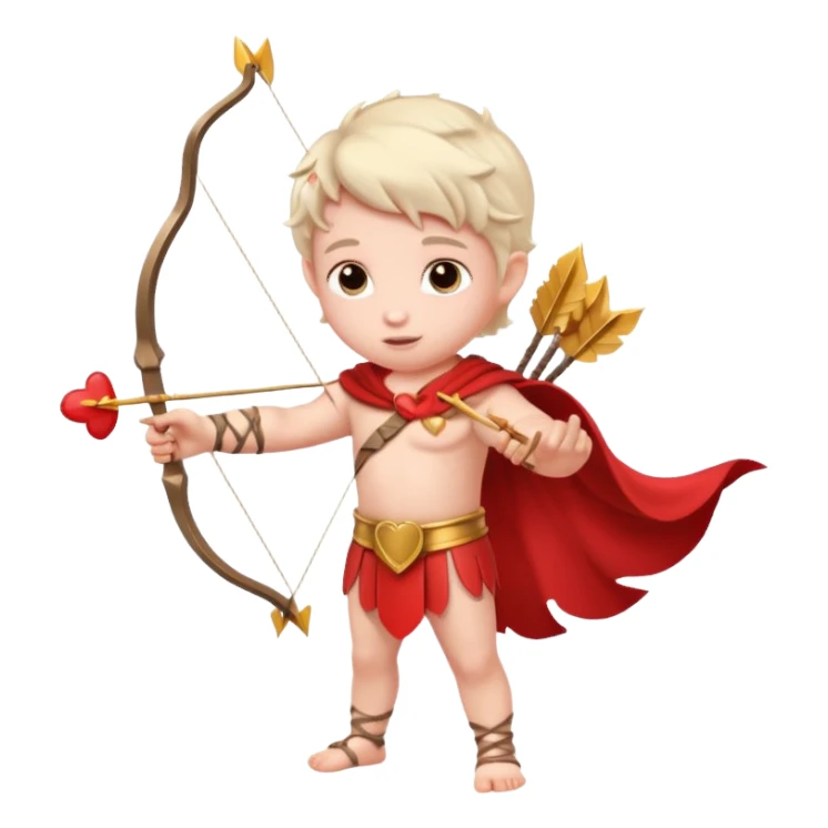 Cupid with his magical bow and arrow shooting love hearts sticker