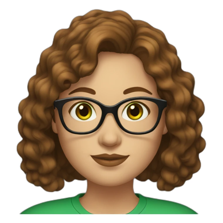 curvy-woman-with-wavy-brown-hair-square-glasses-green-eyes sticker