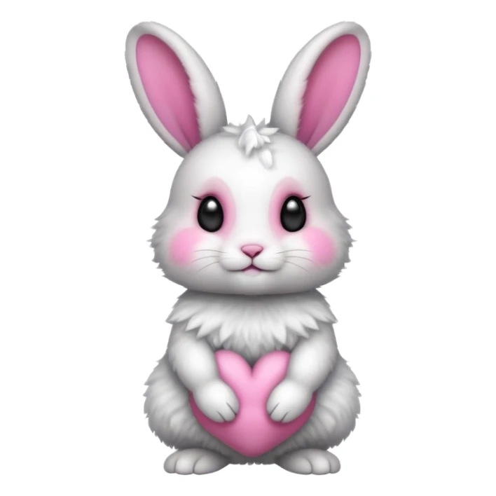 a white and black baby rabbit staying on its four legs sticker