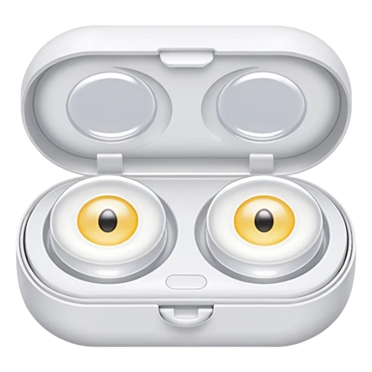 2 contact lenses white travel mini case sticker