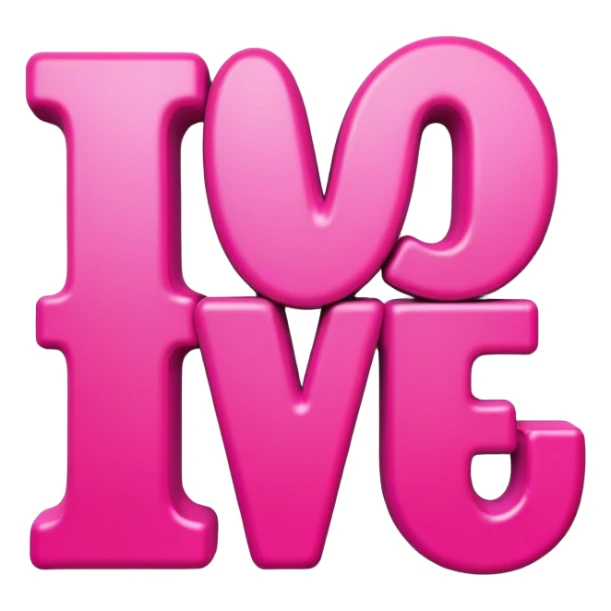 I love you in big pink letters sticker