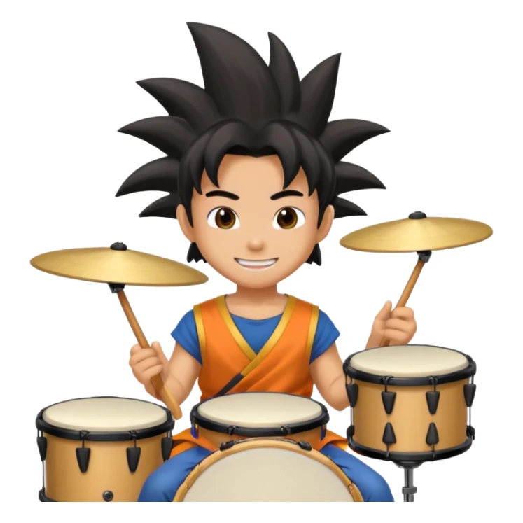 songoku drummer with drums sticker