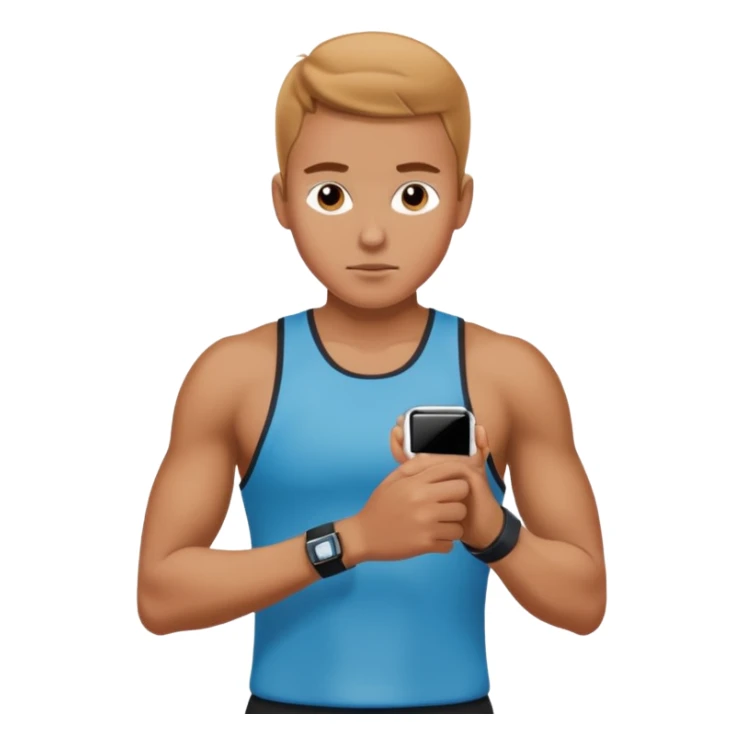 An athlete looking at their smart watch after running sticker