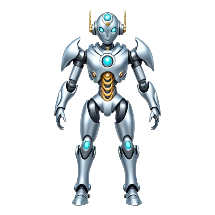 Shiny Futuristic Mechanical Glossy Celestial Godly Divine Metal-Cyborg-Fakemon-Pokemon-Digimon-Spectrobes-fusion, full body sticker