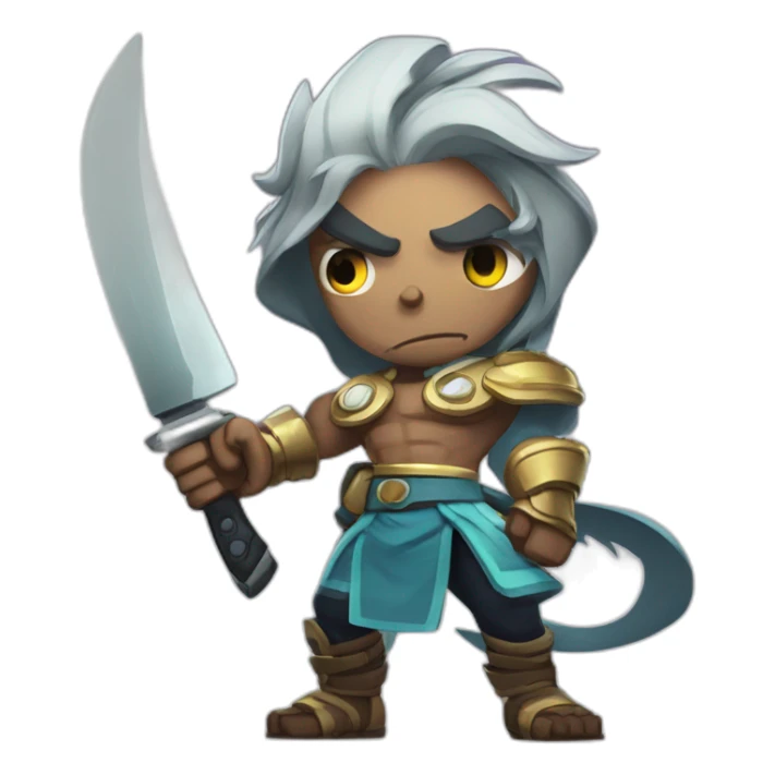 brawlhalla character giving a thumbs down with a knife in his other hand sticker