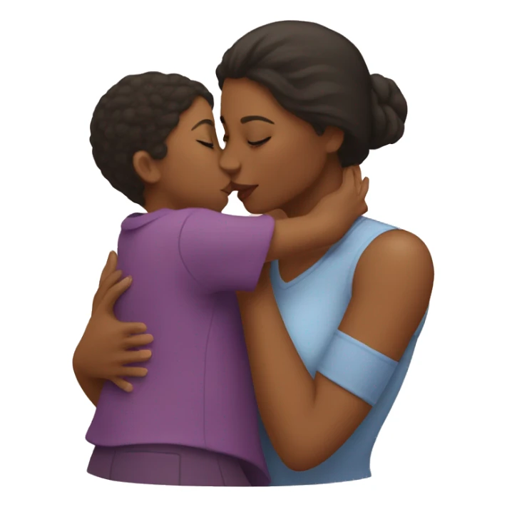 Mom kissing daughter  sticker