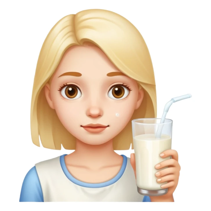 Girl with milk on face sticker