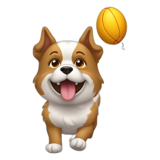 Chien qui coure avec un ballon de rugby sticker