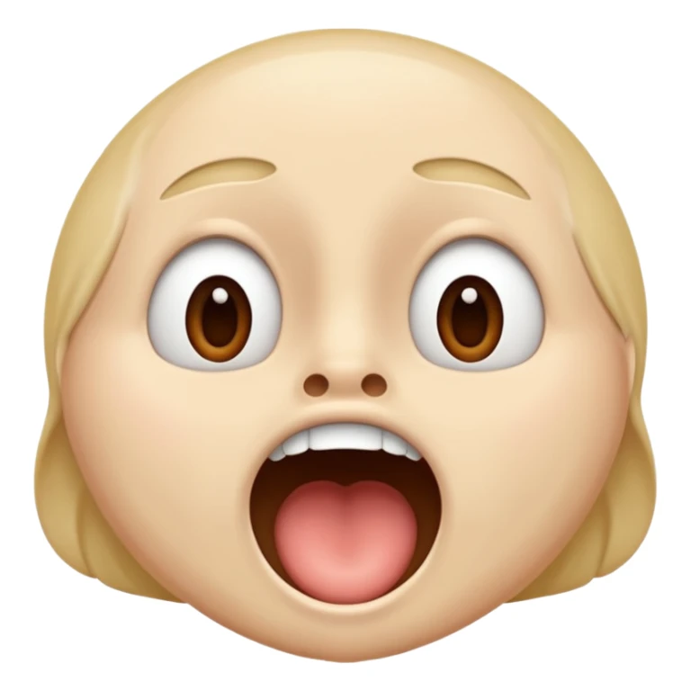 A face with the mouth wide open taking a big breath sticker