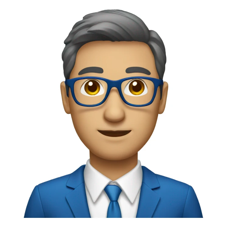 consultor empresarial con lentes y traje azul sticker