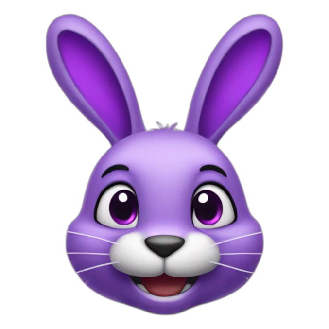Animatronic purple hare smiling with hearts on his eyes  sticker