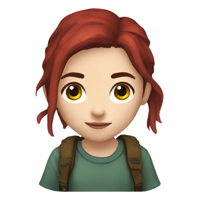 Ellie the last of us red t-shirt sticker