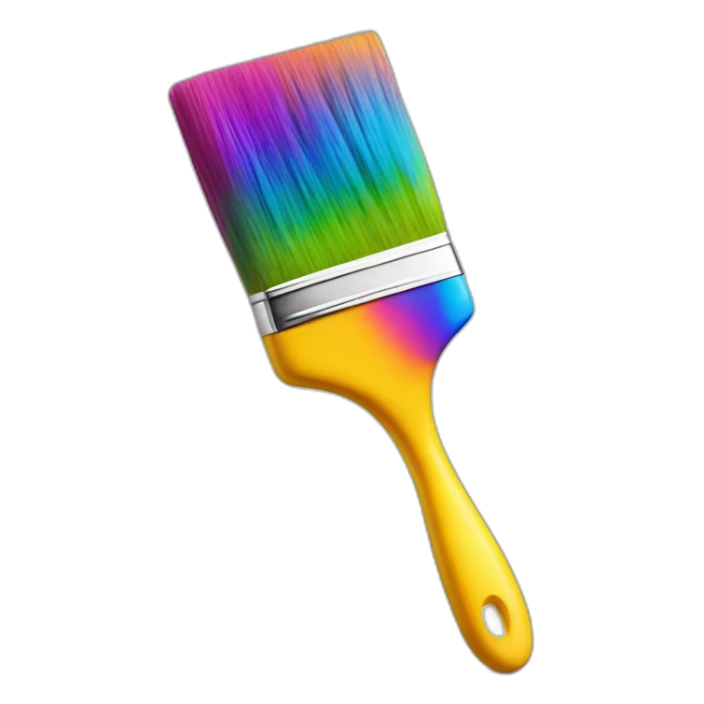 paintbrush with a face singing with joy many colors sticker
