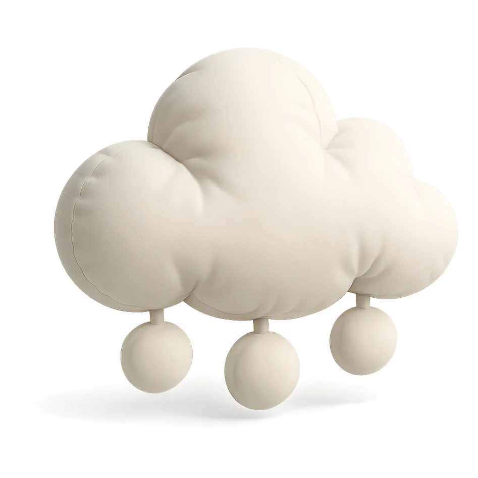 plush cushion style cloud with snow, cute and soft sticker