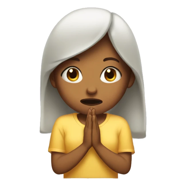 Girl praying with open mouth  sticker