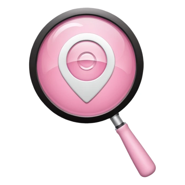 mix light pink dark pink and white girly wifi internet logo with a magnifying glass sticker