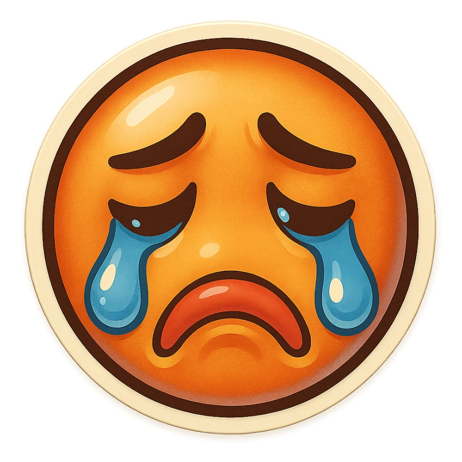 sad Tears rolling down face 
Mouth Pout
head down
 sticker