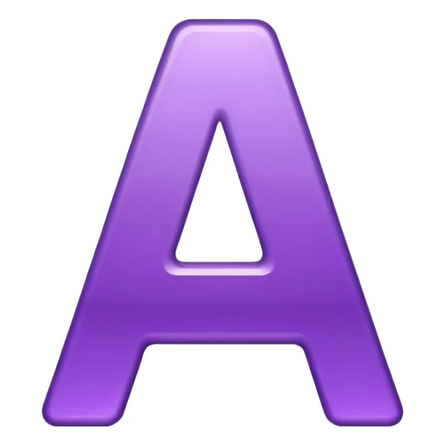 purple capital letter A alphabet sticker