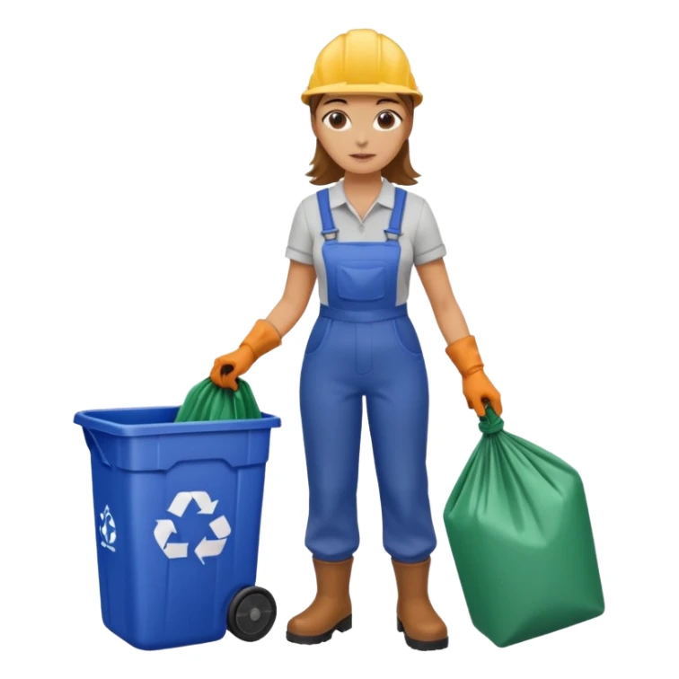 woman taking out the trash sticker