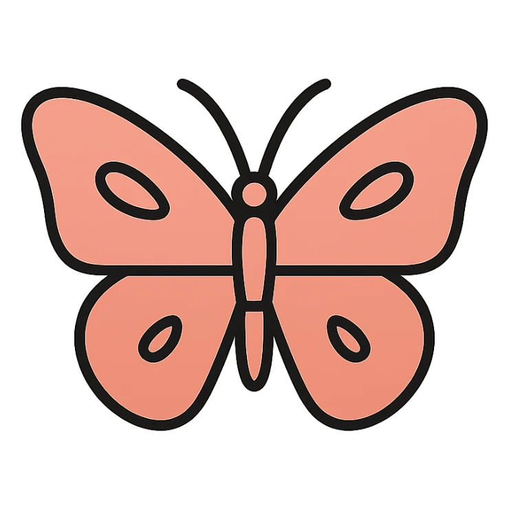 rose gold butterfly, modern icon style sticker
