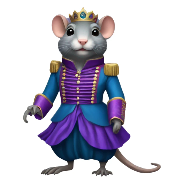 Nutcracker Rat Queen in blue jacket with purple sash and Black skirt sticker