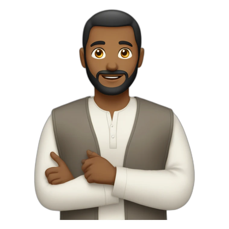 Homme en Qamis qui fais un cœur avec ses mains sticker