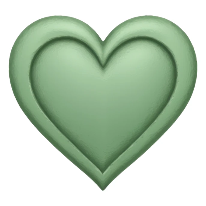 sage green heart, hand drawn, sketched sticker