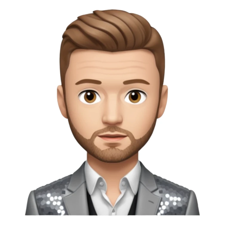 Justin Timberlake with light brown hair, grey sequin tour outfit  sticker