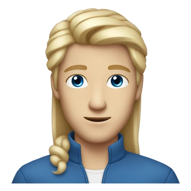 ash- blonde guy with straight heair, blue eyes and roundish face sticker