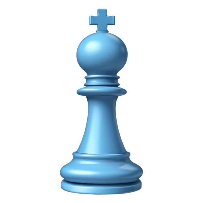 
chess bishop piece object, classic bishop shape with top slit, 3D cartoon, glossy material, soft shadow, mobile game icon style, centered, clean background, no text, no watermark
 sticker