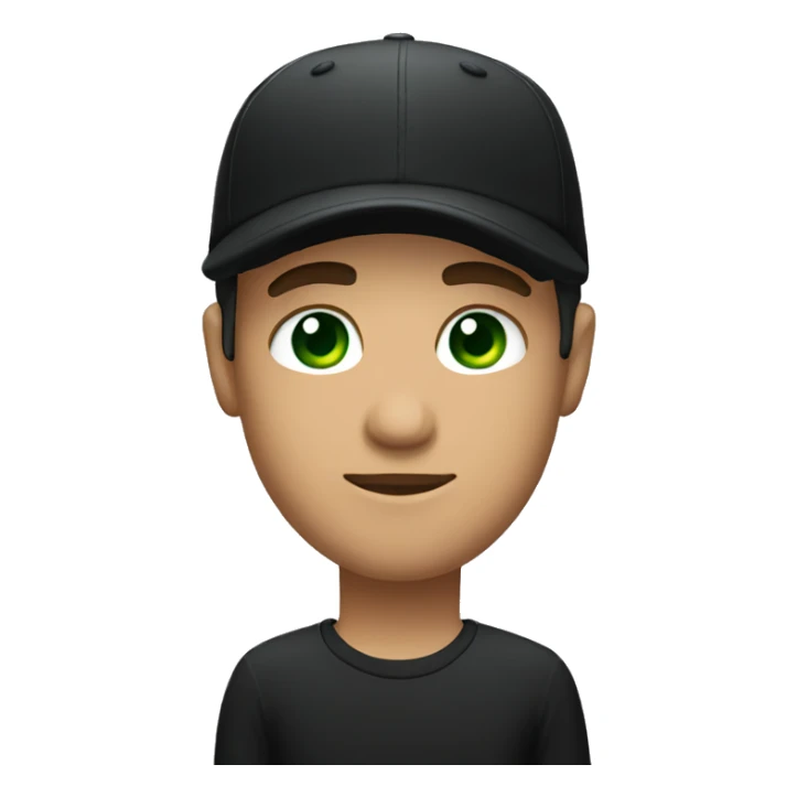 Guy in black cap with green eyes sticker